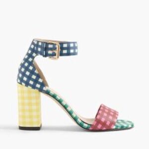 J.Crew Multi-Gingham Block Heels